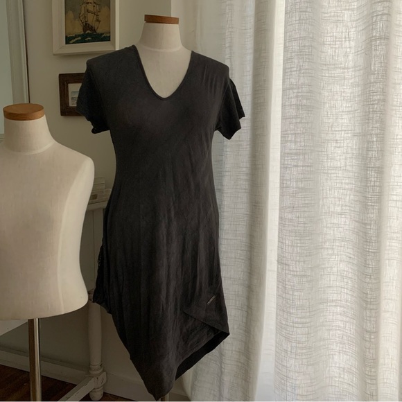 Dresses & Skirts - Costume National Gray Dress Tunic Asymmetrical Shredded